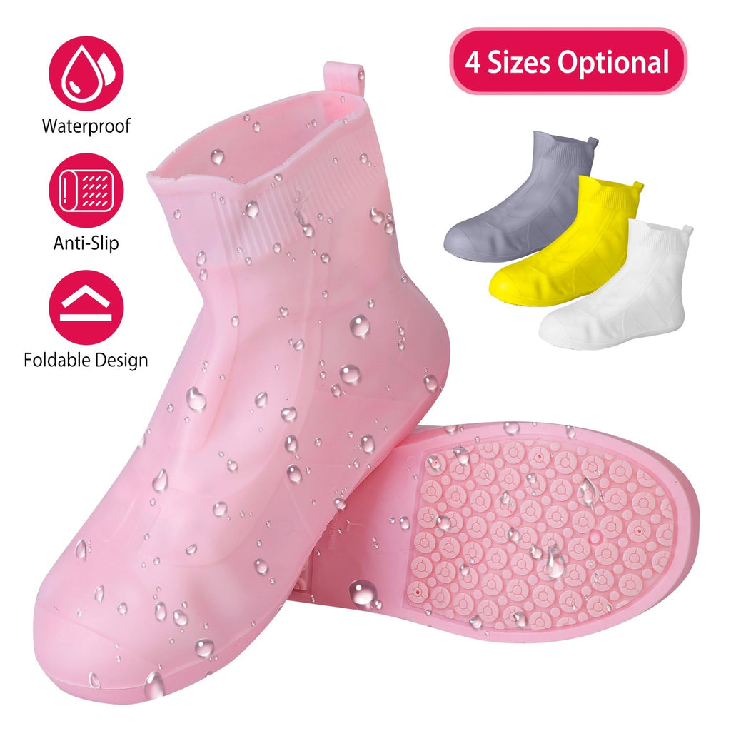 Waterproof Shoe Covers Reusable Not-Slip Rain Shoe Covers Protectors Foldable TPE Rubber Shoe Protectors For Men Women Kids