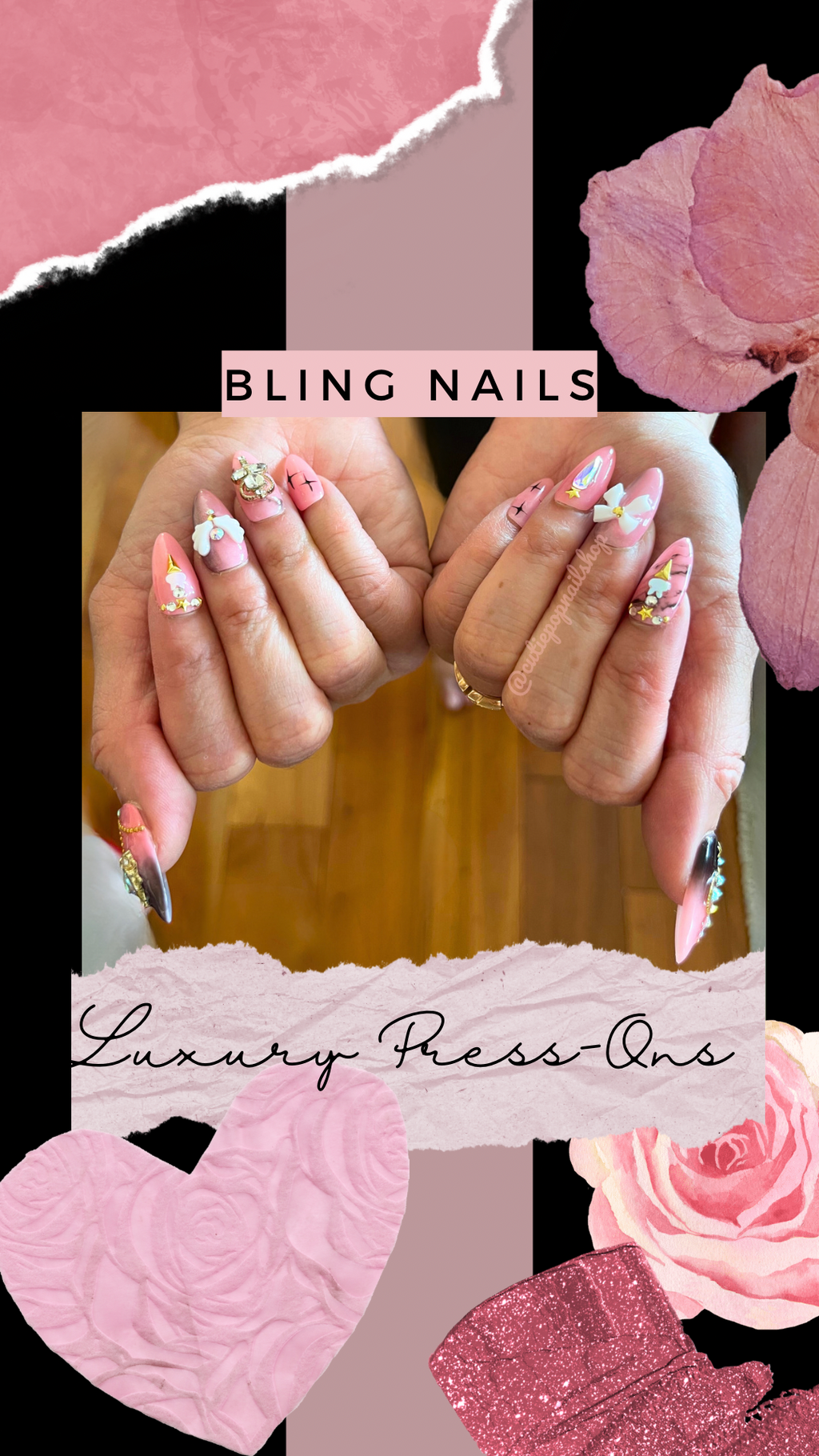 Press-On Nails – Princess Moon Dark Lady