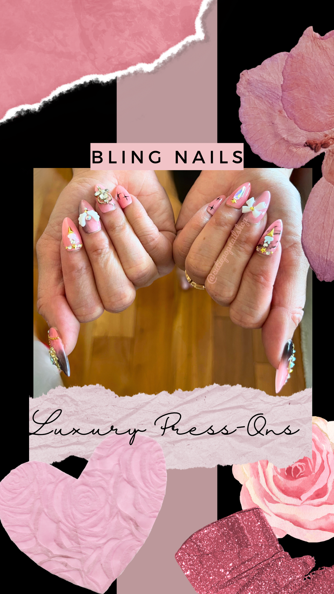 Press-On Nails – Princess Moon Dark Lady