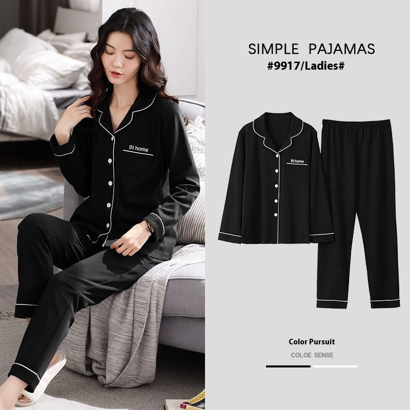 100% Cotton New Trendy  Pajamas For Women Full Sleeves Pajamas Button Down Winter Sleepwear Set Women White Cotton Pajamas Women's Loose Size V-neck Home Suit Long Sleeve Wide Leg Pants Pajamas Casual Home wear