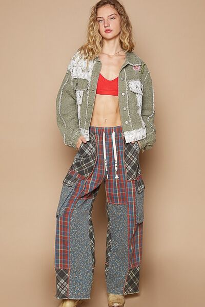 Retro Embroidered Patchwork Vintage Button Up Jacket Outdoor Modern Style Jacket For Girls