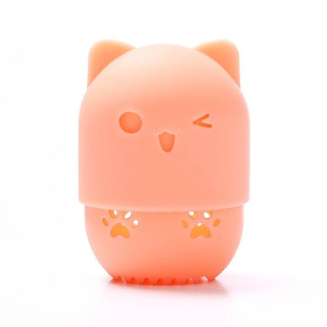 1PC Luxury Powder Puff Holder Sponge Makeup Drying Case Portable Soft Silicone Cosmetic Sponge Box Holder Elegant Soft Design