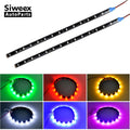 2 Pcs LED Strip Light Kit Blue Auto Interior Car Styling Lights LED Strip Waterproof Flexible Motorcycle Bicycle Decorative Lamps Waterproof LED Strip light For Car Interior  & Exterior Decoration
