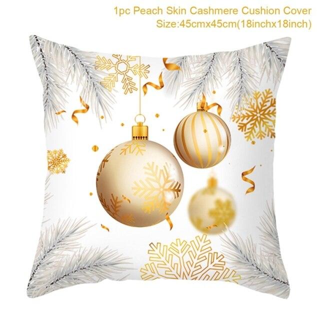 2022 Santa Claus Christmas Pillowcase Decor For Home Christmas Throw Pillow Covers Decorative Snowman Santa Claus Pillow Covers Linen Cushion Cover Couch Pillow Cases Merry Christmas Ornament Xmas Gifts 45x45CM