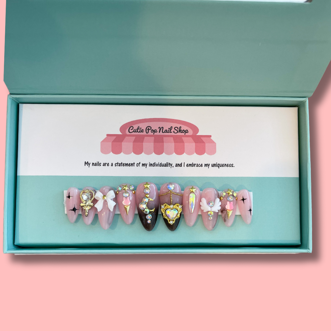 Press-On Nails – Princess Moon Dark Lady
