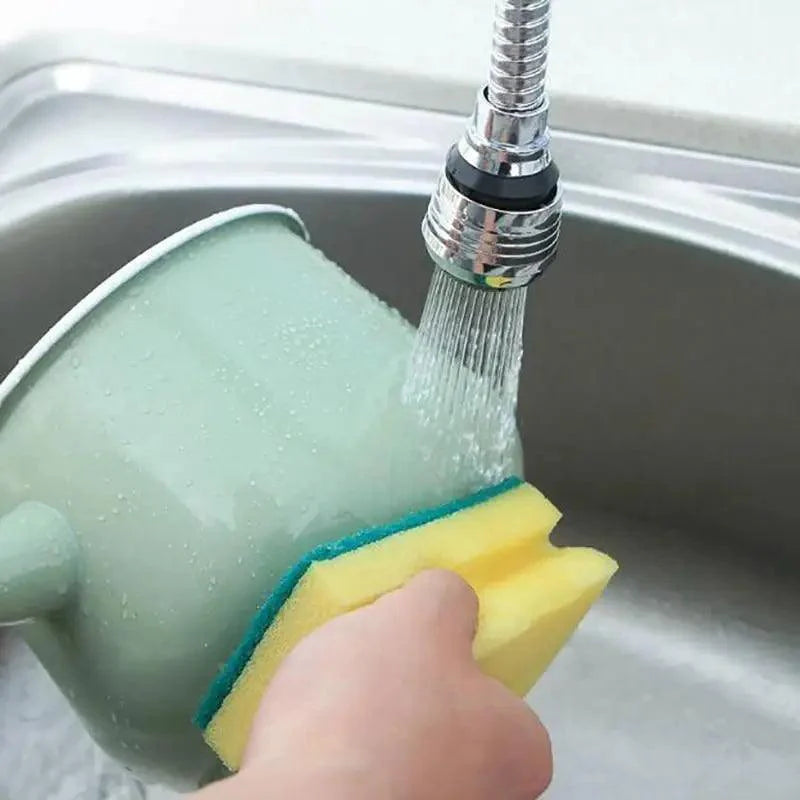 360 Degree Kitchen Sink Tap Faucet Extender, Universal Stainless Steel Faucet Extender with Flexible Swivel Tap Aerator Hose, 2 Water Outlet Modes, Faucet Extender Water Saving Bathroom Kitchen Accessories