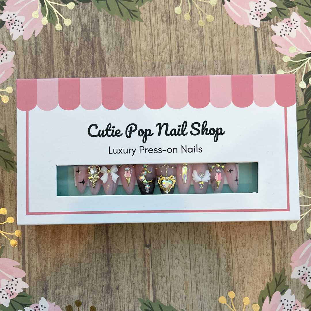 Press-On Nails – Princess Moon Dark Lady