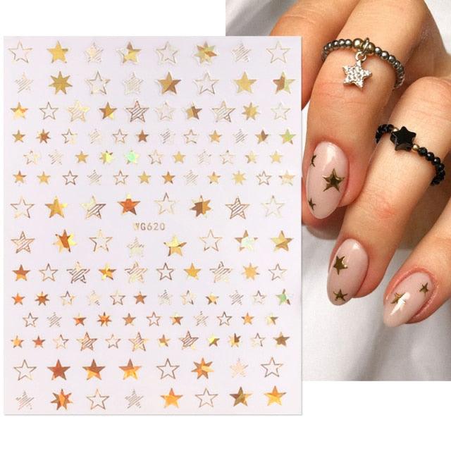 3D Nails Sticker Spring Cartoon Animals Flowers Leaves Self Adhesive Decals Sliders Nail Art Accessories Decoration Decal Self-Adhesive 3D Wave Design Decoration for Women Girls Tape Nail Art Stickers Decal Decoration
