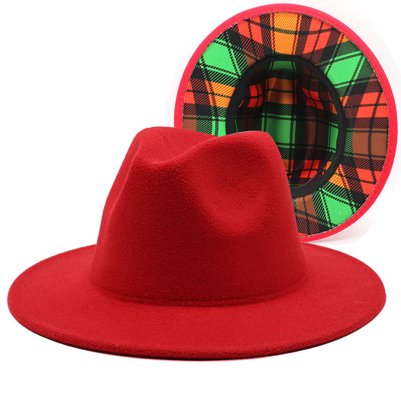 Beautiful Two Tone Luxury Fedora Hat Men's and Women's Hat Unique Retro Design Men's Fedoras Hat Colorful Fedoras Jazz Cap Elegant Soft Hat Wide Brim Party Hats 56-58CM