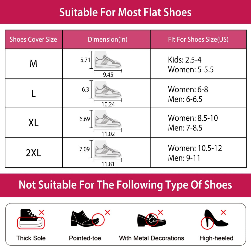 Waterproof Shoe Covers Reusable Not-Slip Rain Shoe Covers Protectors Foldable TPE Rubber Shoe Protectors For Men Women Kids