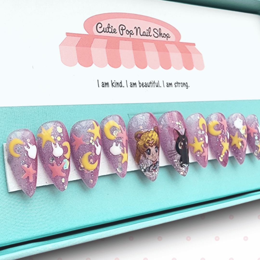 Press-On Nails – Kawaii Moon