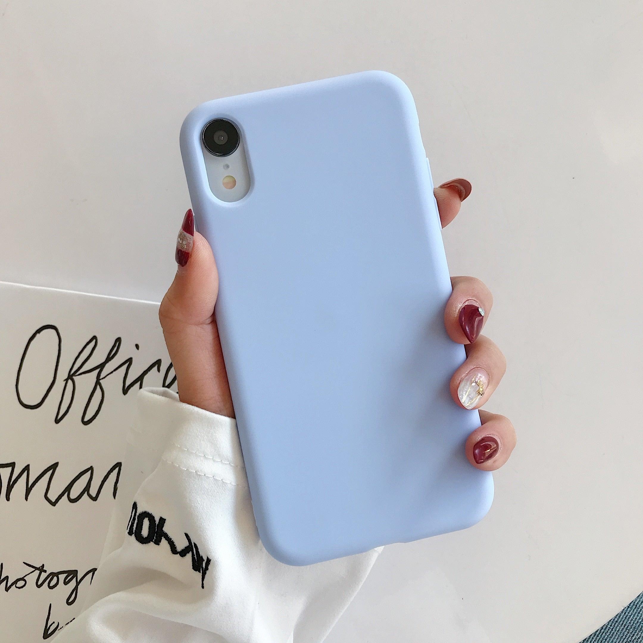 Ultra Thin Slim Fit Soft Grip Anti-Scratch Protective Cover Thicker Candy Phone Case for iPhone Soft Silicon Back Phone Cover for iPhone 12 13 Pro Max iphone Case