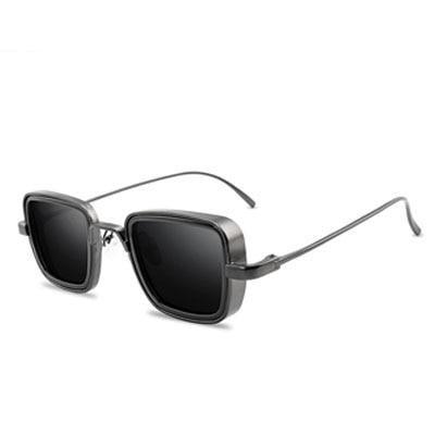 Trend Vintage Steampunk Sunglasses For Men Retro Metal Square Eyewear Trendy Brand Sunglasses For Mens In Elegant Luxury Retro Design