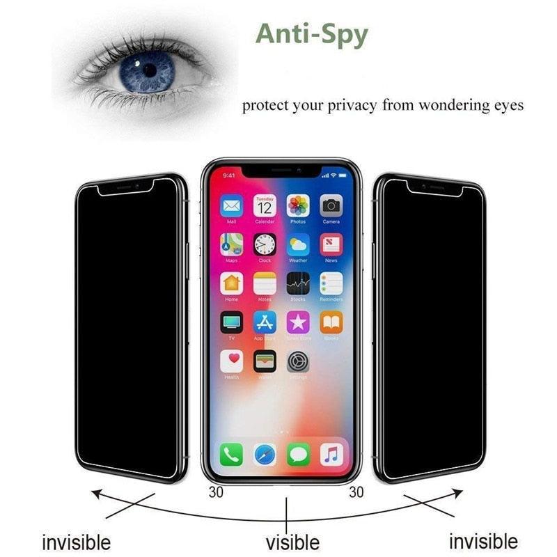 3Pcs Full Cover Black Edge Anti-spy Tempered Glass  Private Screen Protector For iPhone 14 13 12 11 Pro MAX X XS Max XR 7 8 Plus Tempered Glass Full Glue Edge to Edge scratchproof Guard Screen Guard for iPhone