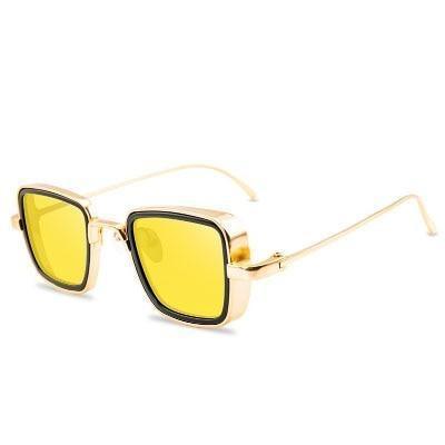 Trend Vintage Steampunk Sunglasses For Men Retro Metal Square Eyewear Trendy Brand Sunglasses For Mens In Elegant Luxury Retro Design