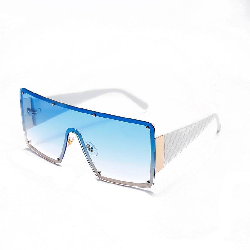 New Square Sunglasses  For Women Fashion Oversized Metal Frame Vintage Glasses Retro Gradient Colors Glass With UV400 Protection