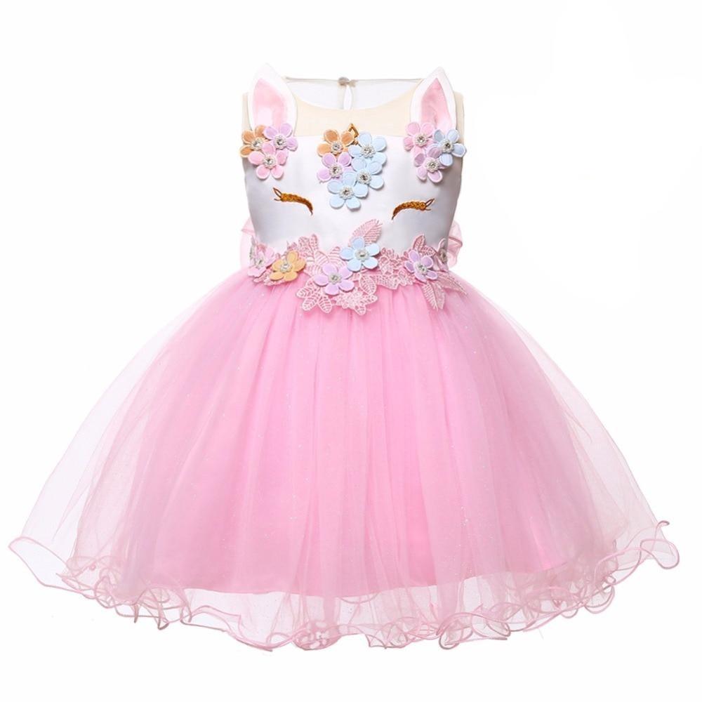 Unicorn Dress Costume Infant Party Dress For Baby Girls In elegant Style