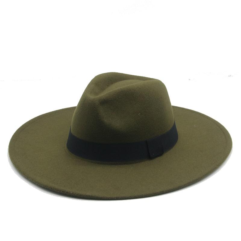Fashionable Fedora Hats Women Wide Brim Dress Caps  Women's Fedora Hats Elegant Wide Brim Fedora Hat  Wedding Men Hat Warm Retro Style Belt 56-58cm