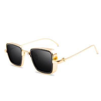 Trend Vintage Steampunk Sunglasses For Men Retro Metal Square Eyewear Trendy Brand Sunglasses For Mens In Elegant Luxury Retro Design