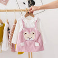 Modern Elegant Vintage Retro Modern Baby Infant Girls Cartoon Bear Dress Shirt  With Bear