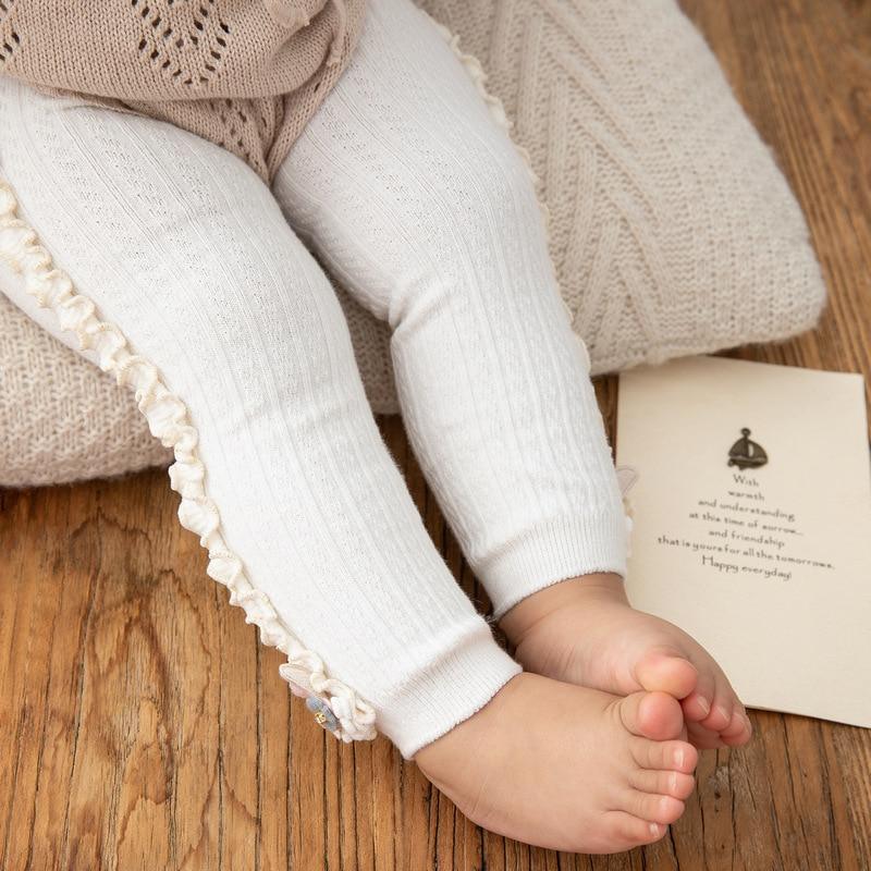 Cute Rabbit Colorful Skinny Trouser Baby Girls Comfortable Knitting Leggings Pants for Kids