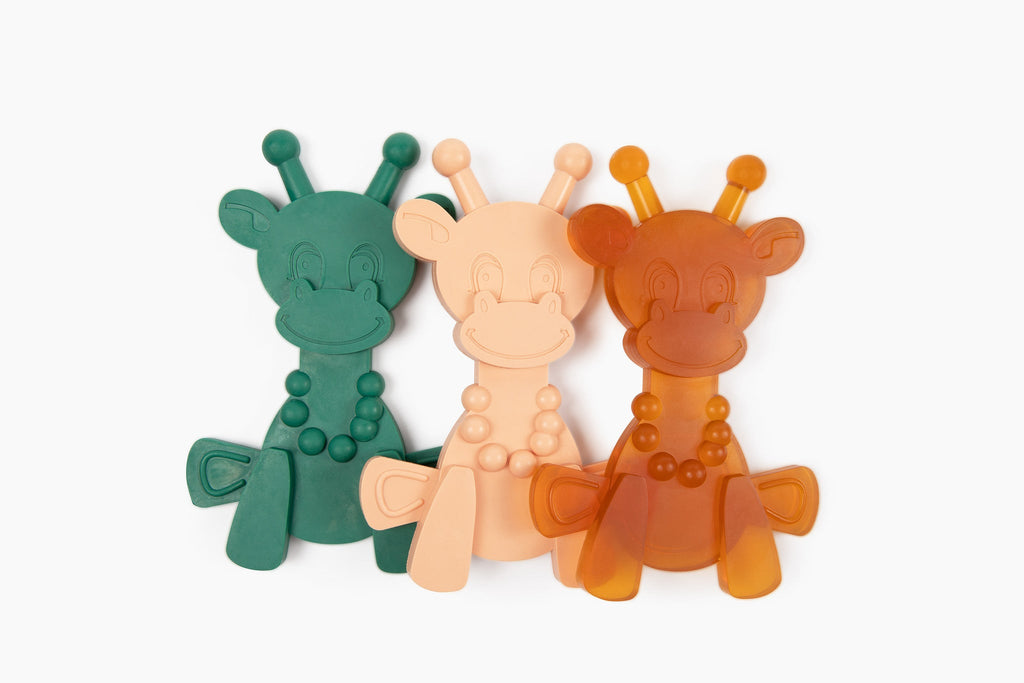 The Little Bamber - Pink - Natural Rubber & Baltic Amber Teething Toy