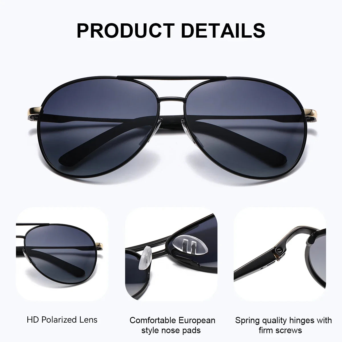 STEVVEX Women's Polarized Sunglasses – UV400 Oval Metal Frame