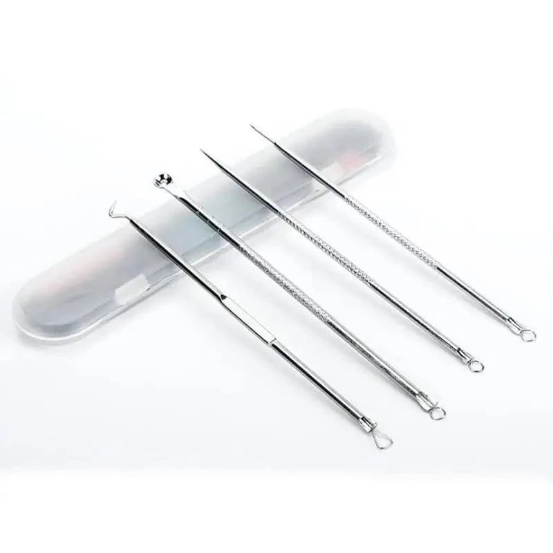 Acne Removal Tools Pimple Blackhead Remover Facial Pore Cleaner Stainless Steel with case - Skin Care tools