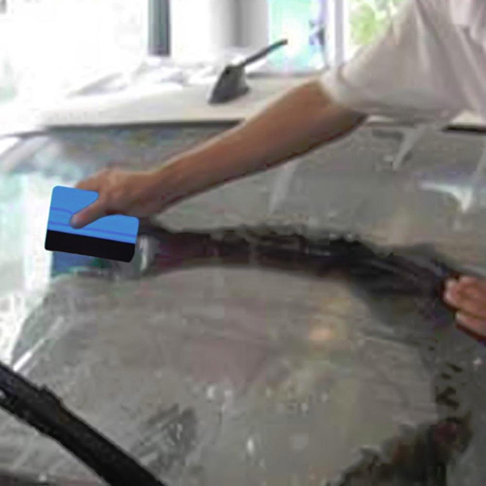Auto Styling Vinyl Carbon Fiber Window Ice Remover Cleaning Wash Car Scraper With Felt Squeegee Tool Film Wrapping Accessories Vehicle Vinyl Wrap Window Tint Film  Plastic Felt Edge Squeegee For Car Vinyl Scraper Decal Applicator