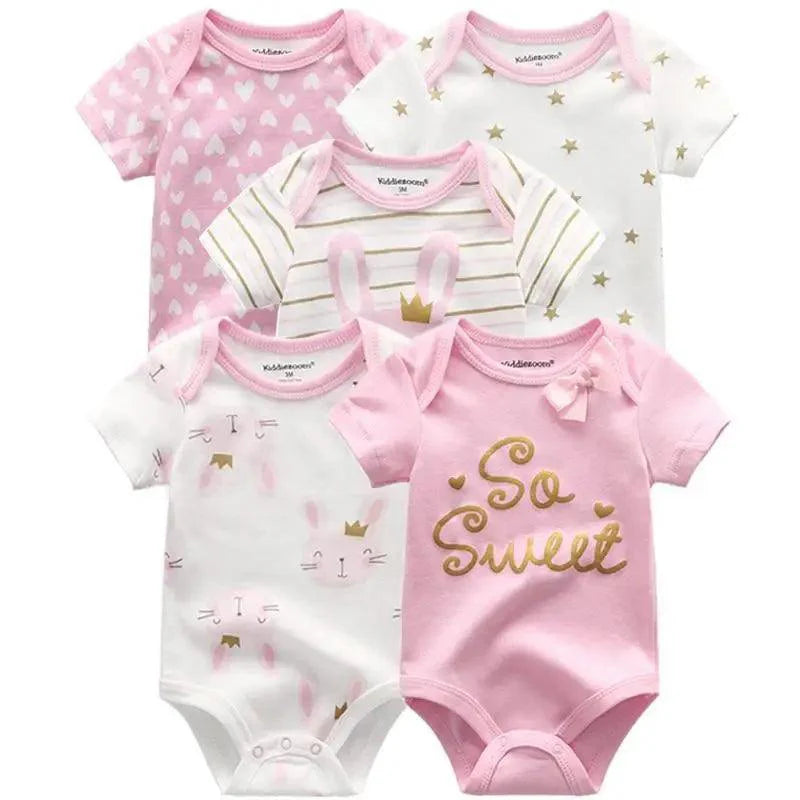 Baby Rompers Short Sleeve 100% Cotton Overalls Newborn Comfortable Clothes Super Soft Stretchable