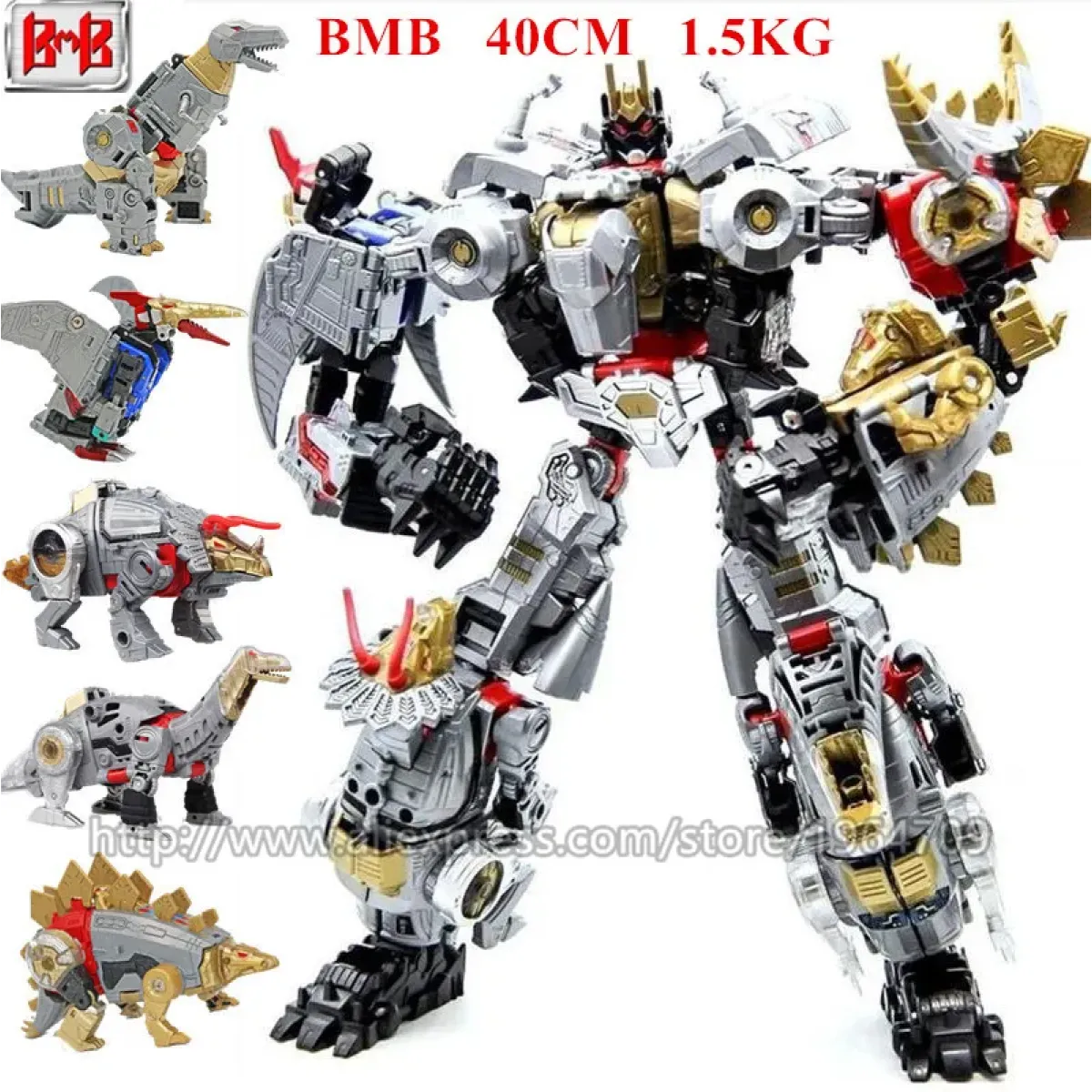 Jinbao 5-in-1 Big Transformation Predaking Anime Robot Action Figure