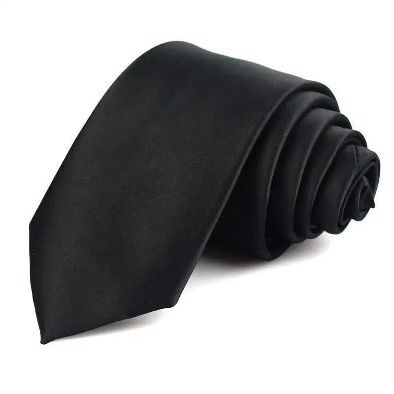 Black Business Skinny Men Neckties Wedding Slim Ties Elegant Men Lightweight High Quality Modern Ties