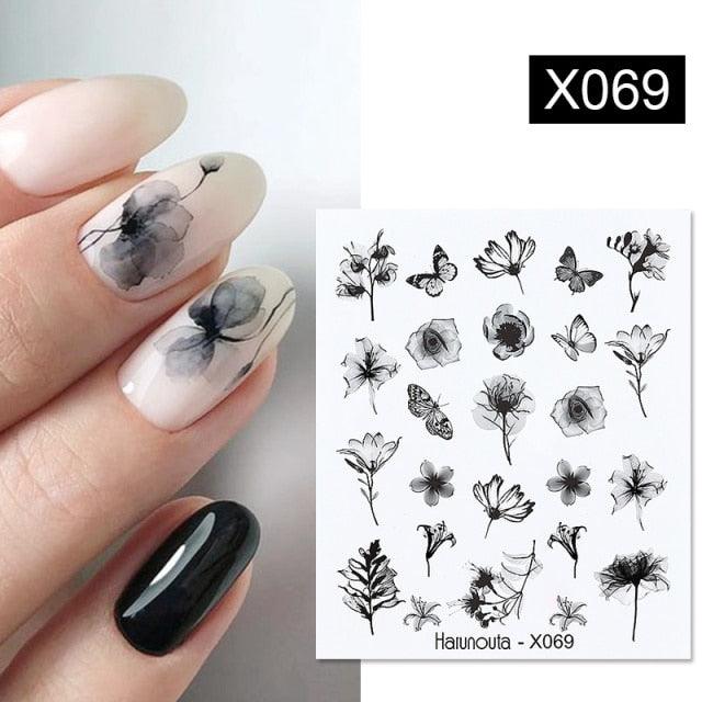 Black White Butterfly 3D Nails Sticker Geometry Decals Flower Gold Decals Designs For Nail Art Manicures Decorations Art Decorations Decoration Decal Self-Adhesive 3D Wave Design Decoration for Women Girls Tape Nail Art Stickers Decal Decoration