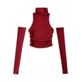Bold Cutout Turtleneck Crop Top