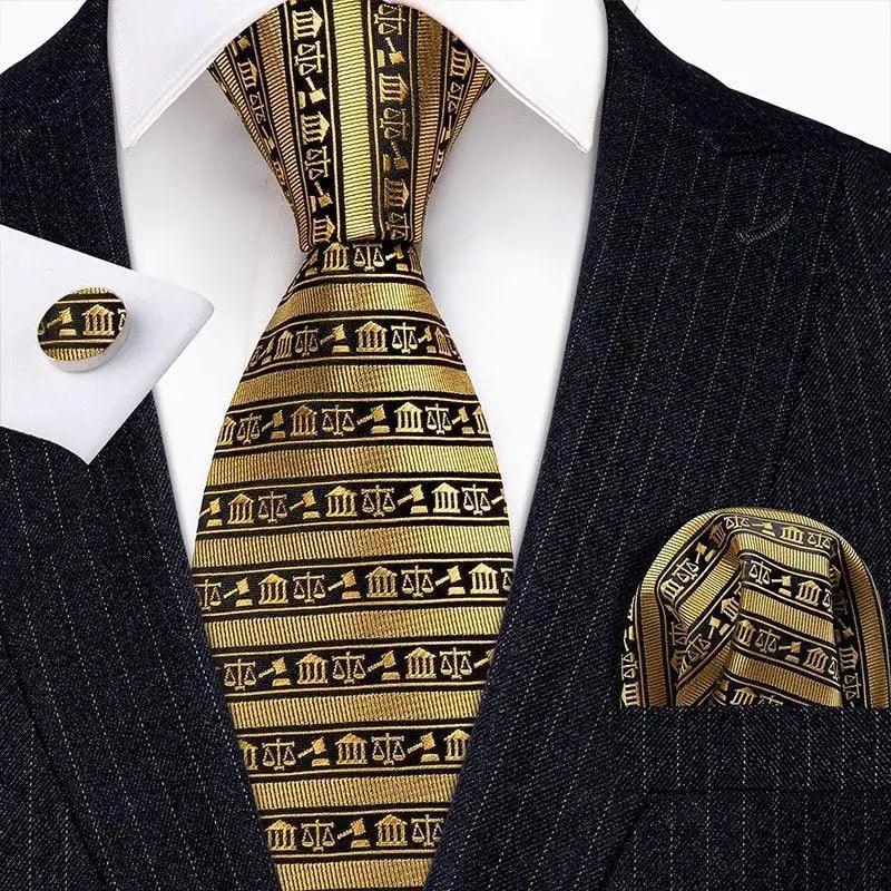 Business Luxury Men Silk Necktie Fashion Tie Sets For Men Wedding Party Wear Elegant Neck Tie Design For Men Soft Business Casual Suit Neckties