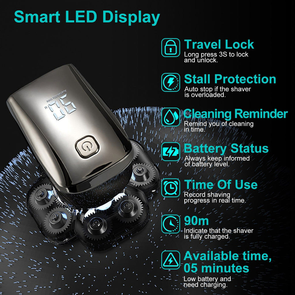 6-in-1 Electric Head Shaver for Men