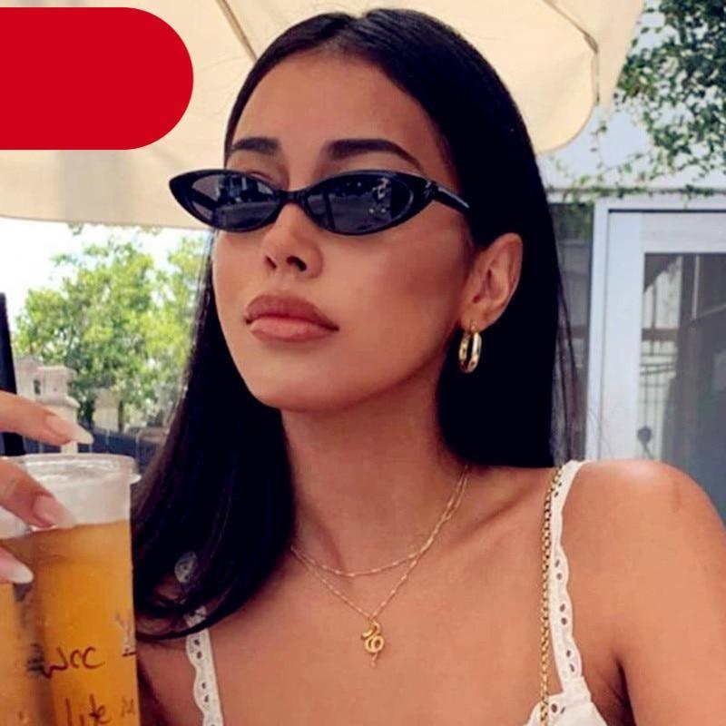 Cat Eye Sunglasses for Women Retro Narrow Pointy Cateye Cat Eye Sunglasses For  Women Vintage Style  Eyewear For Women/Men  oval Sun Glasses For Female