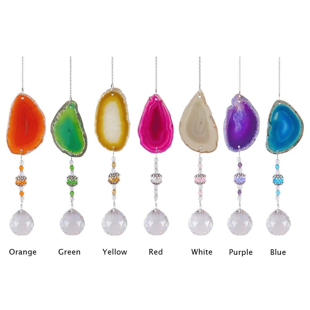 Chandelier Crystals Prisms For Window Sun-catchers Rainbow Chaser Amber Wind Chime Pendant Ball Colorful Beads Hanging Drop Handmade Jewellery Prisms Hanging Ornament Crystal Pendants For Home Office Garden  Wind-chime For Window Home Decor