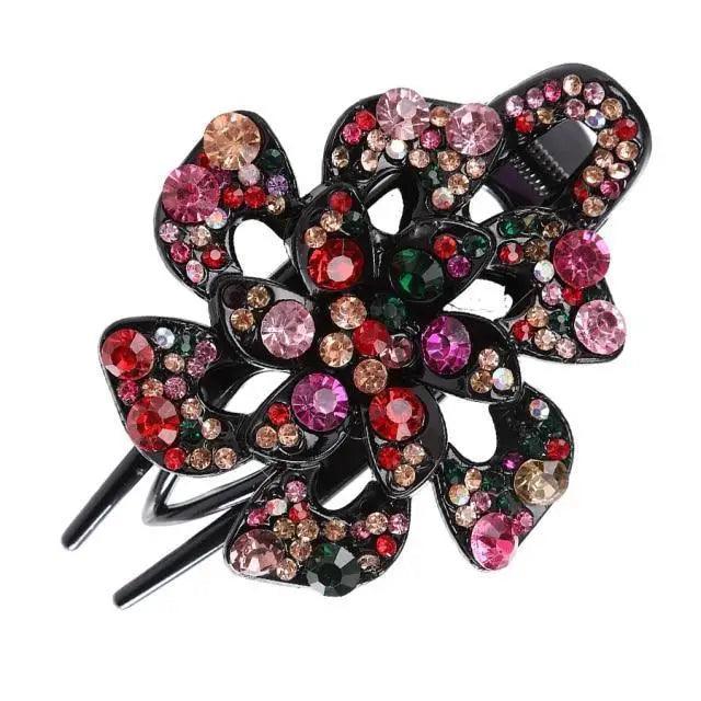 Charming Colorful Flower Red Hair Clip For Women Fashionable Design Beautiful Women Vintage Wedding Hair Clips Lightweight Hair Jewelry Excellent Women Gift
