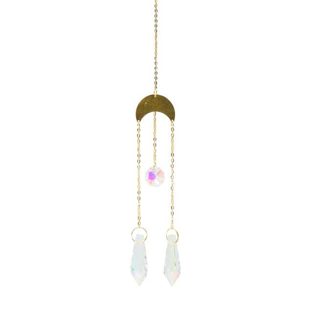 Colorful Crystals Star Sun Wind Chimes Hexagon Diamond Chandelier Lamps Light Pendant Crystals Glass Pendants Prisms Hanging Light Catcher Rainbow Make Window Curtains Home Room Decor  Hanging Ornament For Home Decoration