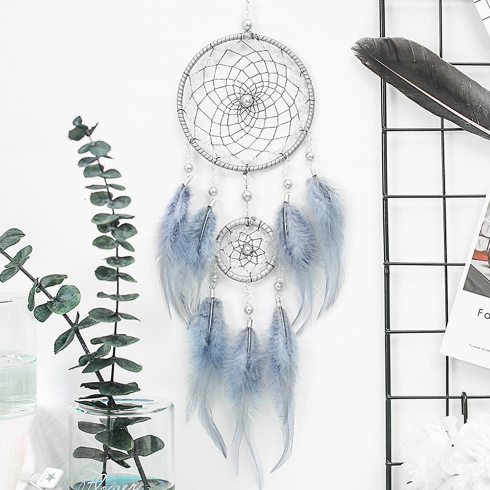 Colorful Decorative Dream Catcher Handmade Traditional Feather Wall Hanging Dream-catcher Pendant Creative Wall Decoration Craft Ornament For Car Hanging kids Room Home Wind Chimes Decorations