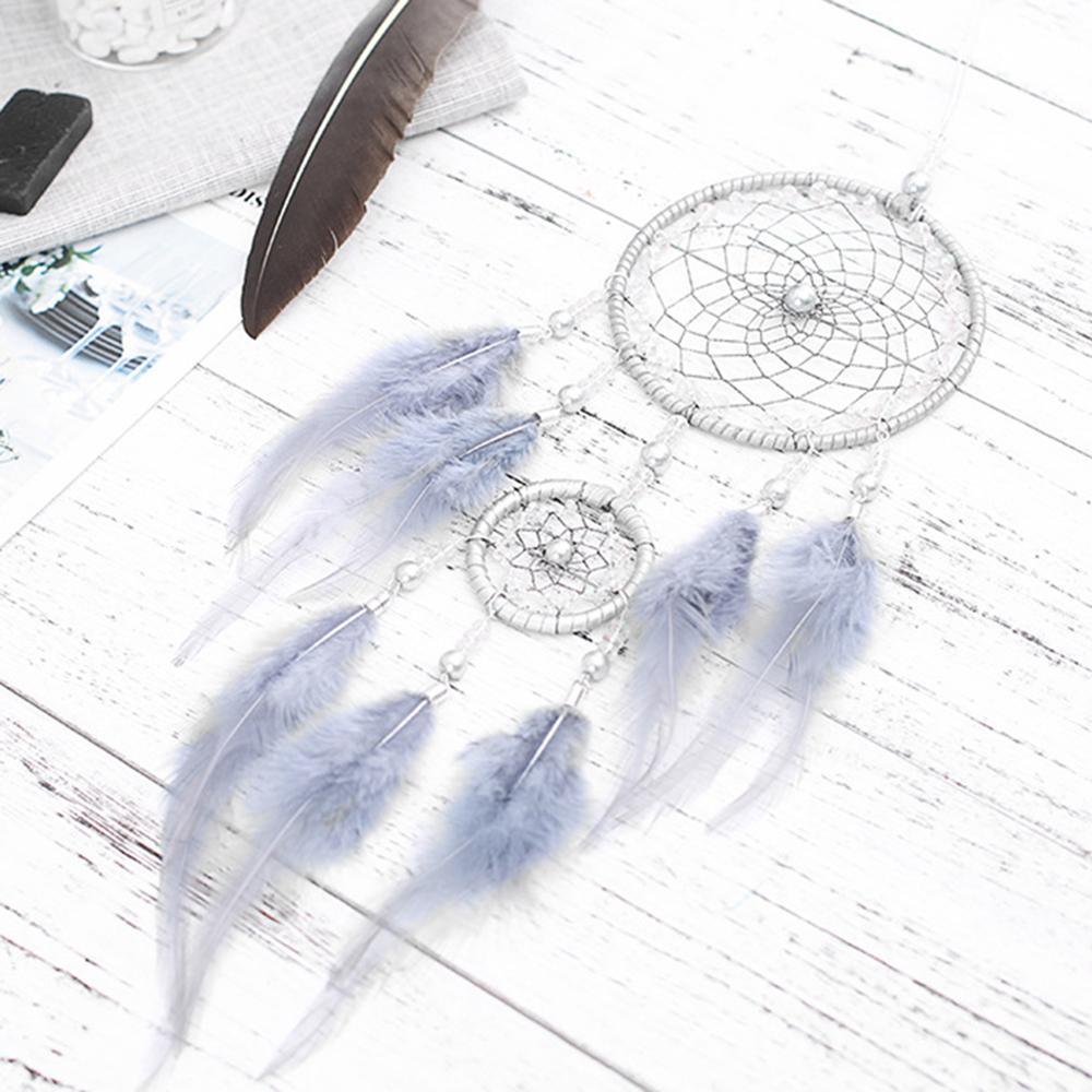 Colorful Decorative Dream Catcher Handmade Traditional Feather Wall Hanging Dream-catcher Pendant Creative Wall Decoration Craft Ornament For Car Hanging kids Room Home Wind Chimes Decorations