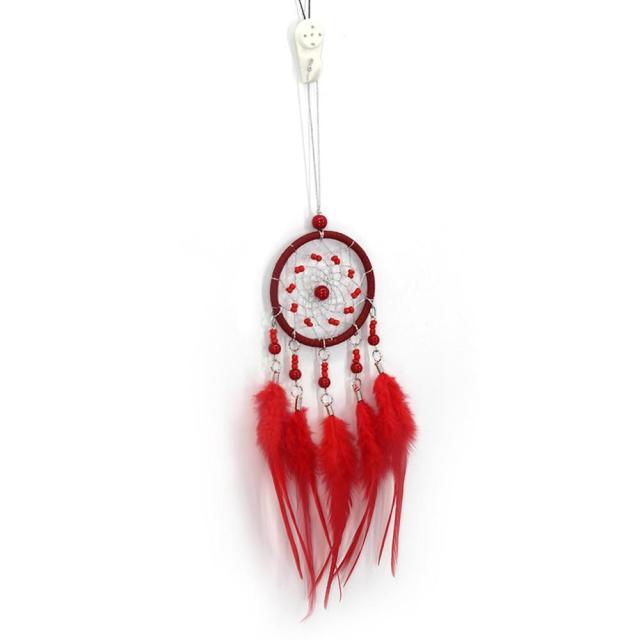 Colorful Decorative Dream Catcher Handmade Traditional Feather Wall Hanging Dream-catcher Pendant Creative Wall Decoration Craft Ornament For Car Hanging kids Room Home Wind Chimes Decorations