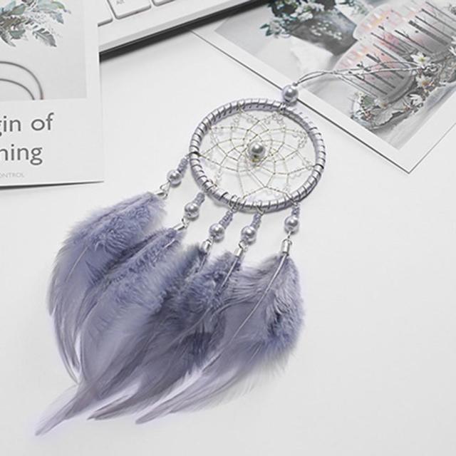 Colorful Decorative Dream Catcher Handmade Traditional Feather Wall Hanging Dream-catcher Pendant Creative Wall Decoration Craft Ornament For Car Hanging kids Room Home Wind Chimes Decorations