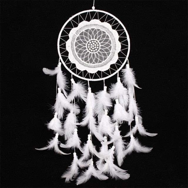 Colorful Decorative Dream Catcher Handmade Traditional Feather Wall Hanging Dream-catcher Pendant Creative Wall Decoration Craft Ornament For Car Hanging kids Room Home Wind Chimes Decorations