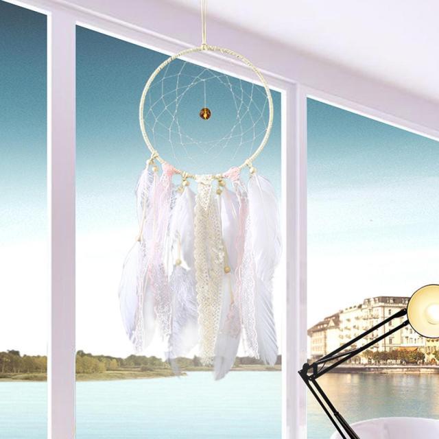 Colorful Decorative Dream Catcher Handmade Traditional Feather Wall Hanging Dream-catcher Pendant Creative Wall Decoration Craft Ornament For Car Hanging kids Room Home Wind Chimes Decorations