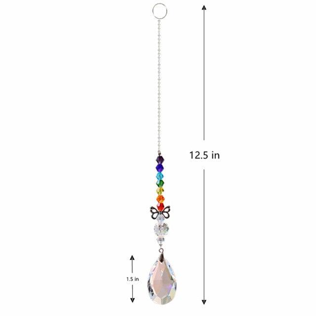 Colorful Window Sun-catcher & Wind Chimes Wreath Crystal Sunburst Hanging Prism Ornament Outdoor Celebration Gift Giving Thanks Giving Handmade Pendant For Home Garden Car Decor