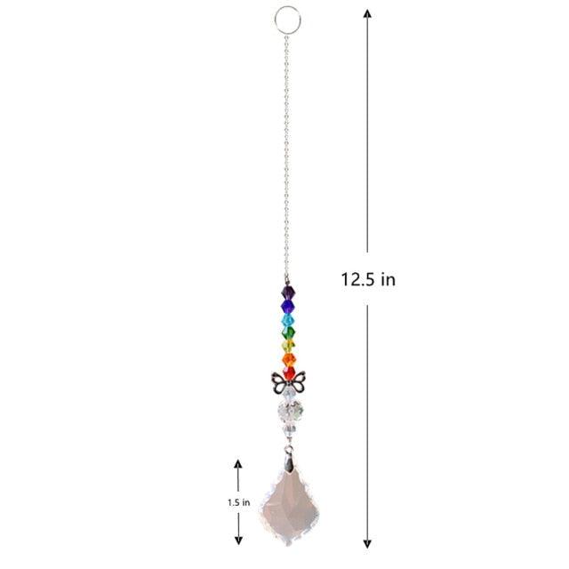 Colorful Window Sun-catcher & Wind Chimes Wreath Crystal Sunburst Hanging Prism Ornament Outdoor Celebration Gift Giving Thanks Giving Handmade Pendant For Home Garden Car Decor