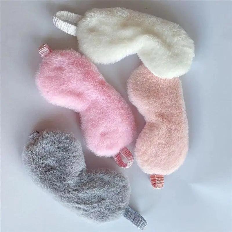 Comfortable Soft Plush Sleep Eye Mask Sleeping Masks Night Eyeshade Women Traveling Eye Patch Cute Design Cozy Fluffy Eye Mask