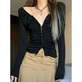 Coquette Ruched T-shirt With Hooks